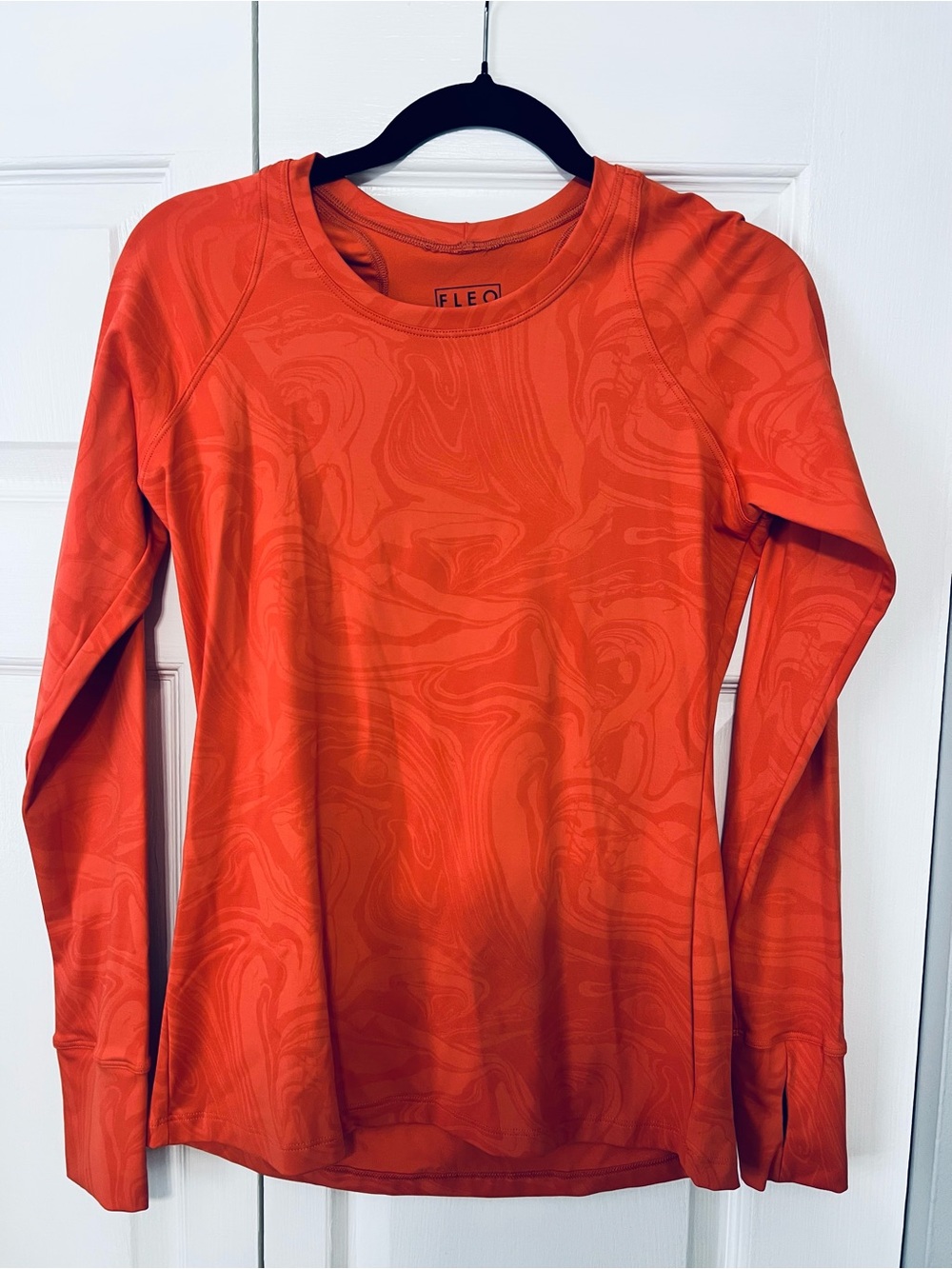Fleo Coral-Orange Performance Long Sleeve Top